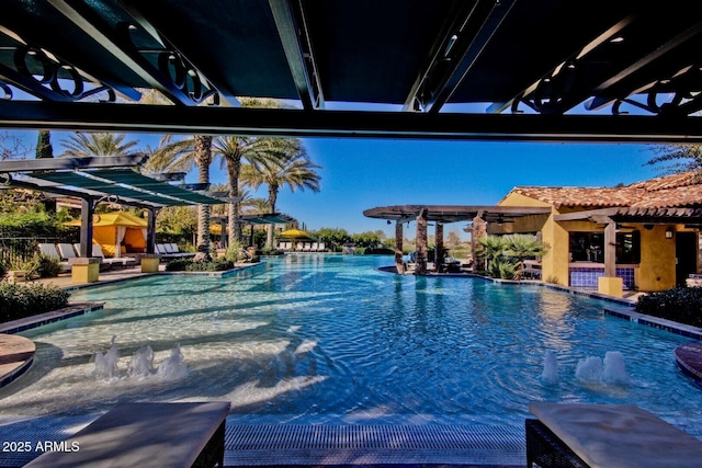 1260 E Sweet Citrus Dr, Queen Creek, AZ 85140 - community pool with a pergola and a patio