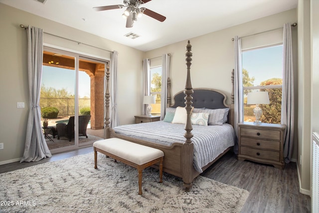 13072 W Alyssa Ln, Peoria, AZ 85383 - bedroom featuring access to exterior, wood finished floors, and multiple windows