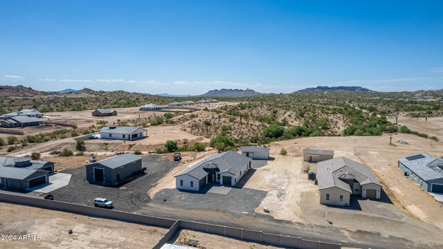 drone / aerial view with a mountain view