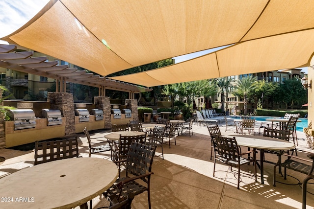 view of patio / terrace with area for grilling, a community pool, and grilling area