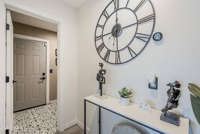 foyer with baseboards