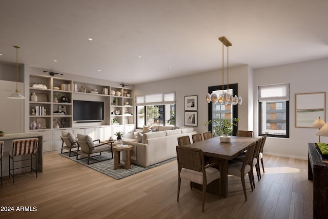 19360 N 73rd St Unit 1066, Scottsdale, AZ 85255 - dining room with recessed lighting, a notable chandelier, baseboards, and light wood-style floors