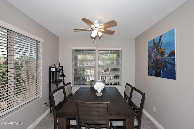 2005 E Anderson Dr E, Phoenix, AZ 85022 - dining space featuring a ceiling fan, baseboards, and tile patterned flooring