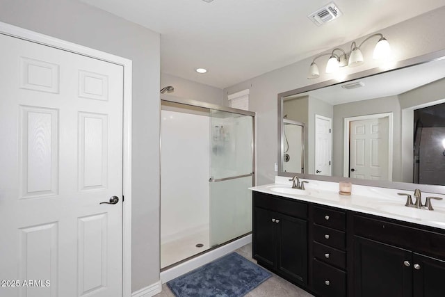 2005 E Anderson Dr E, Phoenix, AZ 85022 - bathroom featuring a shower stall and double vanity