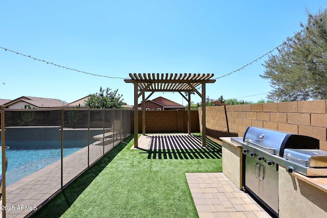 2005 E Anderson Dr E, Phoenix, AZ 85022 - view of yard featuring exterior kitchen, a pergola, and a patio
