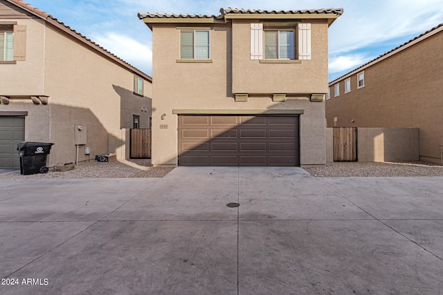 view of front of property featuring a garage