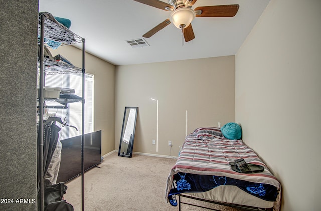 274 S 18th St, Coolidge, AZ 85128 - bedroom with light colored carpet and ceiling fan