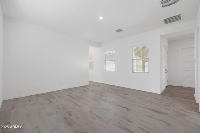 empty room featuring light wood-type flooring