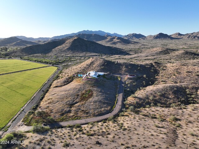 view of mountain feature with a rural view