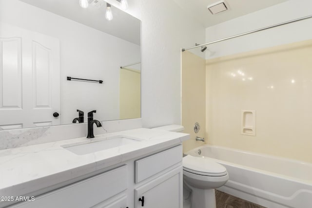 2015 E Glenhaven Dr, Phoenix, AZ 85048 - bathroom featuring vanity, toilet, and shower / tub combination