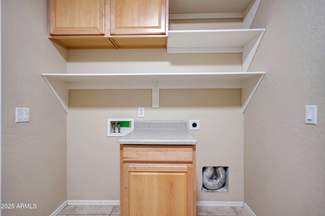 5726 W Park View Ln, Glendale, AZ 85310 - clothes washing area featuring hookup for a washing machine, hookup for an electric dryer, cabinet space, and baseboards