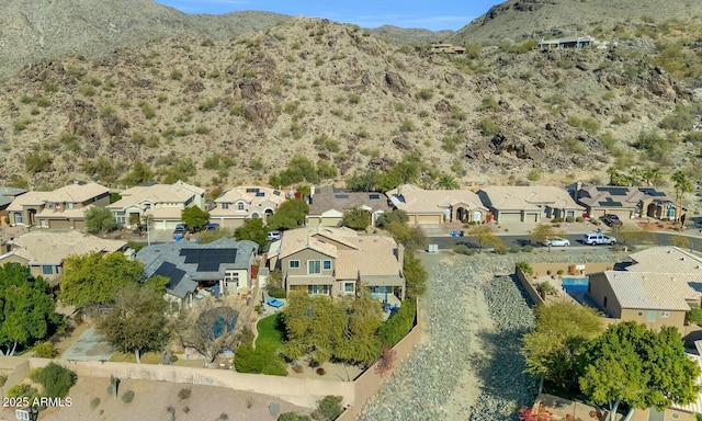 aerial view featuring a mountain view