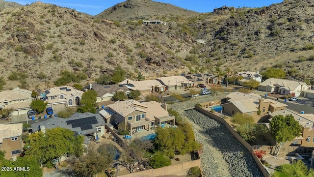 drone / aerial view with a mountain view