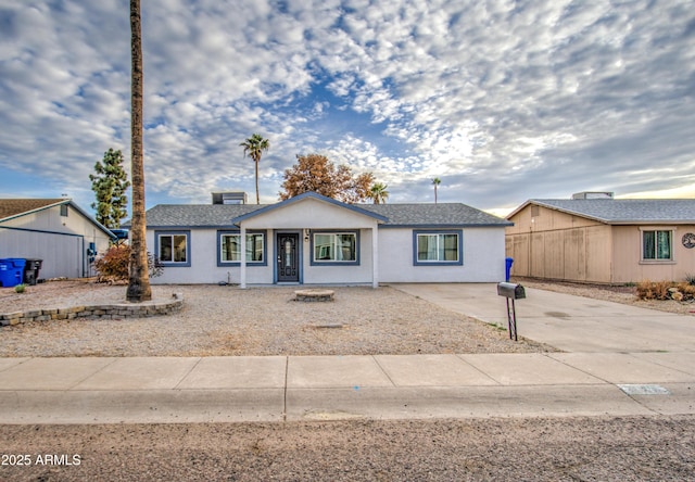 view of single story home