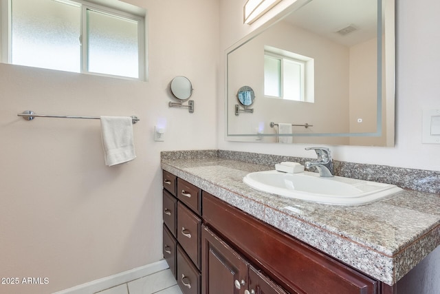 bathroom with vanity and visible vents