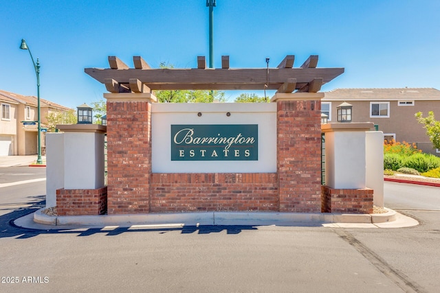 view of community sign