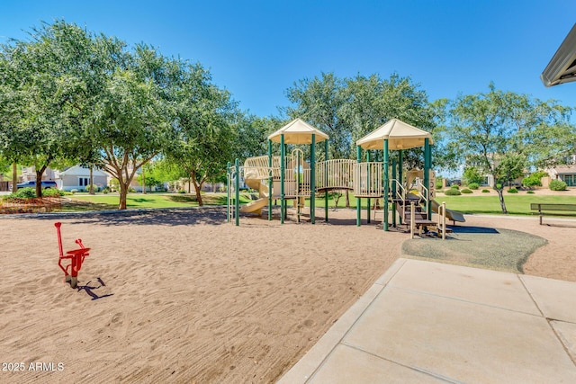 community play area featuring a yard