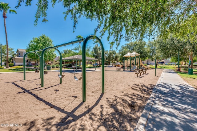 view of community jungle gym