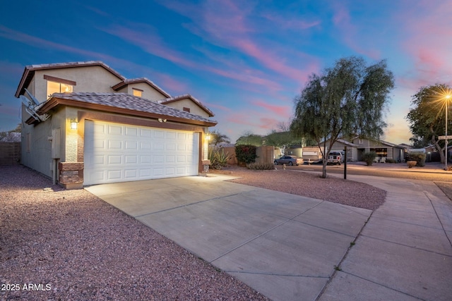 view of property exterior at dusk