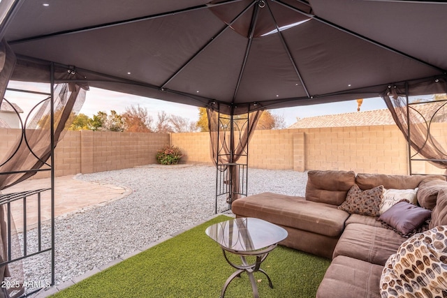 view of patio / terrace with a gazebo