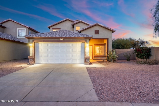 view of front facade with a garage