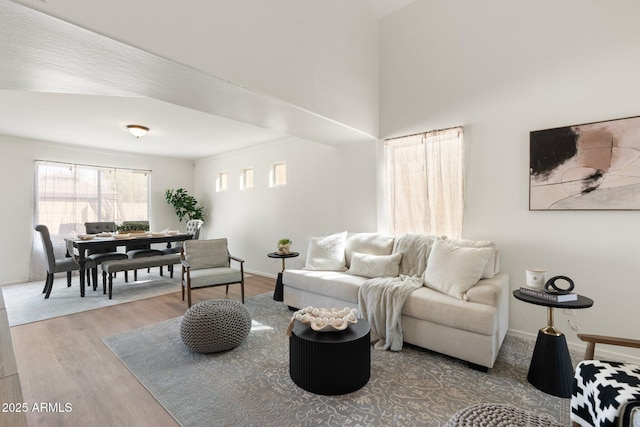 living room featuring hardwood / wood-style flooring