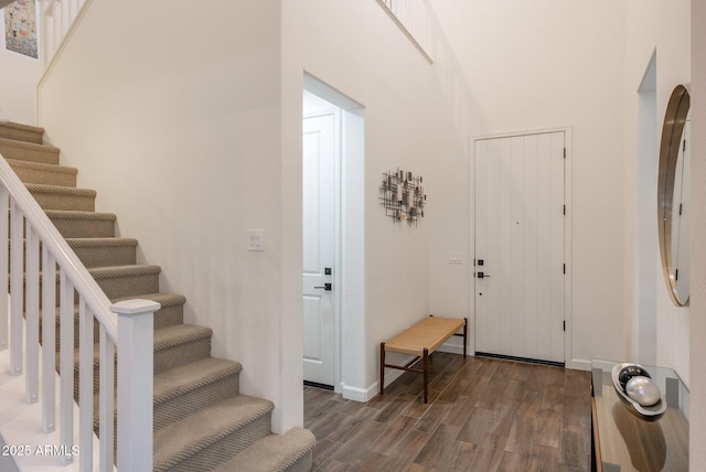 923 W Yellowstone Way, Chandler, AZ 85248 - foyer entrance featuring dark wood-type flooring and stairs
