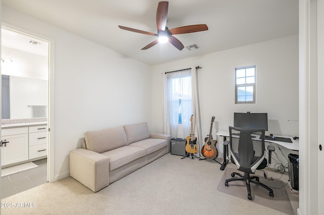 923 W Yellowstone Way, Chandler, AZ 85248 - carpeted home office with ceiling fan