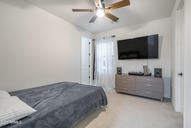 923 W Yellowstone Way, Chandler, AZ 85248 - bedroom with light carpet and ceiling fan