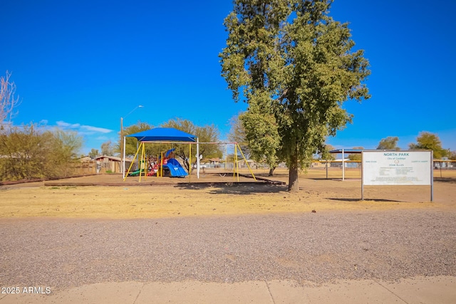 view of community jungle gym