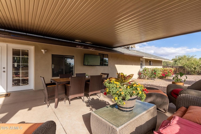 view of patio / terrace with an outdoor living space