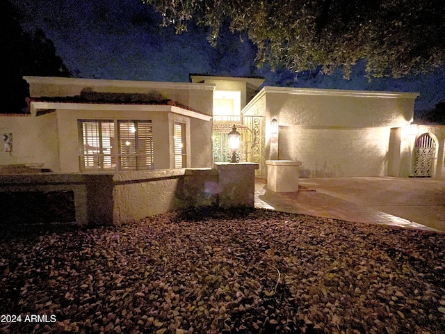 view of front of house with a patio