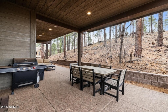 view of patio / terrace featuring outdoor dining area and area for grilling
