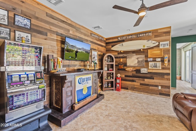 30600 N Pima Rd N Unit 81, Scottsdale, AZ 85266 - living area featuring wooden walls and ceiling fan