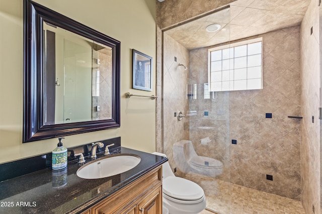30600 N Pima Rd N Unit 81, Scottsdale, AZ 85266 - bathroom featuring toilet, tiled shower, and vanity