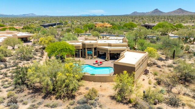 30600 N Pima Rd N Unit 81, Scottsdale, AZ 85266 - aerial view of property and surrounding area with a mountainous background and a pool area