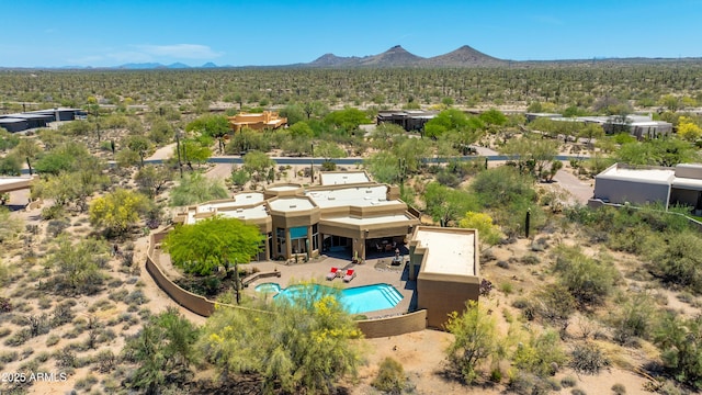 30600 N Pima Rd N Unit 81, Scottsdale, AZ 85266 - view from above of property with a pool area and a mountain backdrop