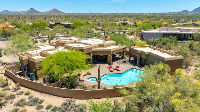 30600 N Pima Rd N Unit 81, Scottsdale, AZ 85266 - view from above of property featuring a pool and a mountain backdrop