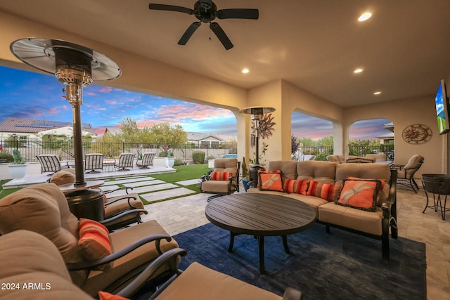 view of patio / terrace with outdoor lounge area and ceiling fan