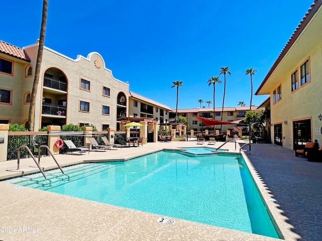 view of pool with a patio