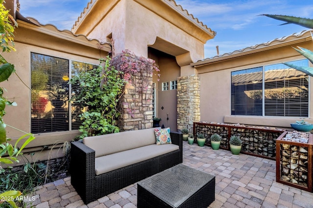 view of patio / terrace with an outdoor living space