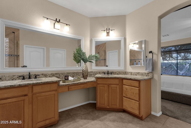 bathroom featuring vanity and tile patterned floors