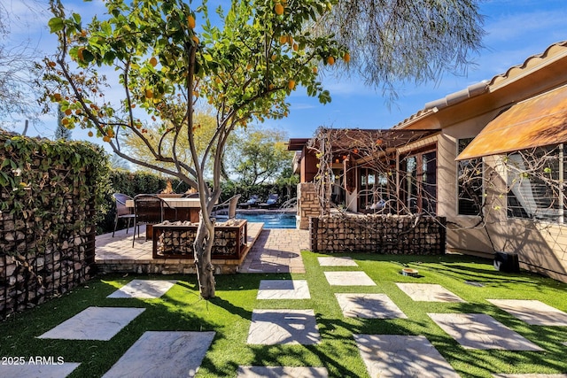 view of yard with a patio area