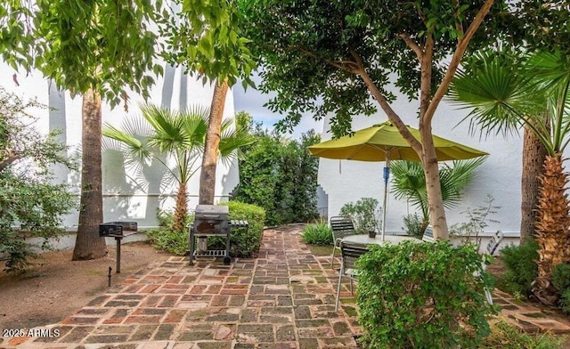 view of patio featuring grilling area