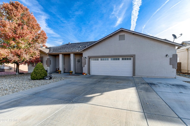 view of front facade featuring a garage