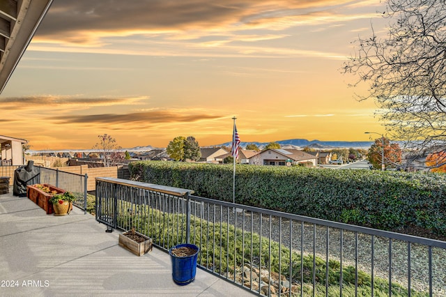 exterior space with a mountain view