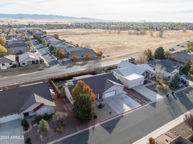 drone / aerial view with a mountain view