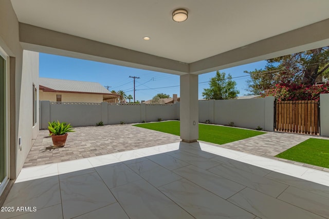view of patio / terrace featuring a fenced backyard