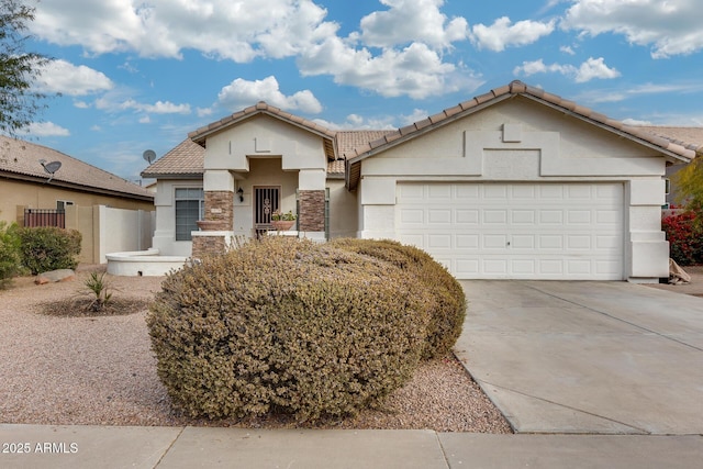 view of front of property featuring a garage