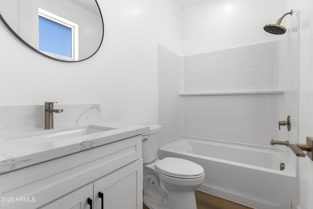 2689 S 305th Ave, Buckeye, AZ 85326 - full bathroom with toilet, vanity, shower / bath combination, and wood finished floors